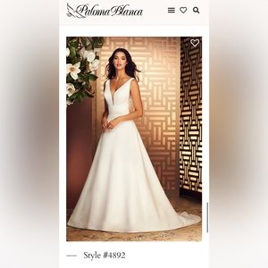 Never Worn or altered Paloma Blanca Wedding Dress Style 4892